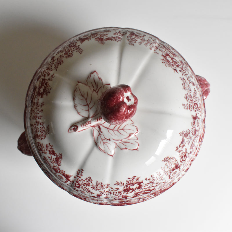 Vintage Soup Tureen, Lunéville Tradition (Red)