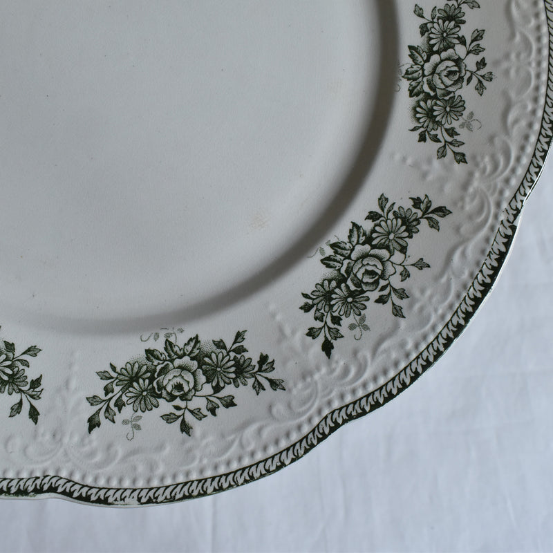 Antique Plate: Badonviller Richelieu Green