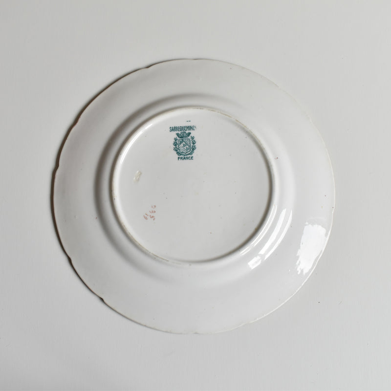 Antique Dessert Plate, Sarreguemines Minton, Pink 235 H