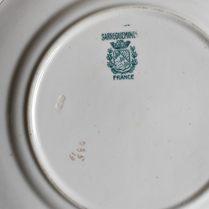 Antique Dessert Plate, Sarreguemines Minton, Pink 235 H