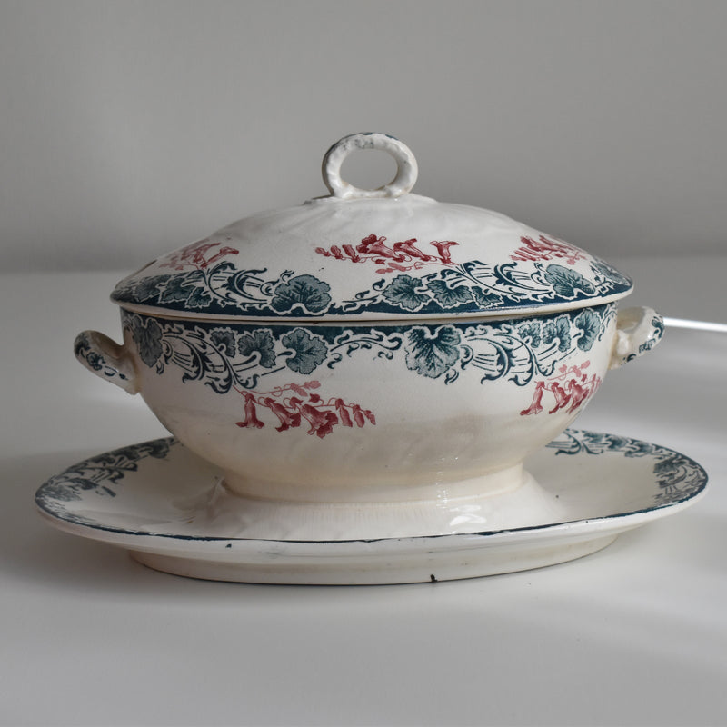 Antique sauce boat, Longwy, Carmen