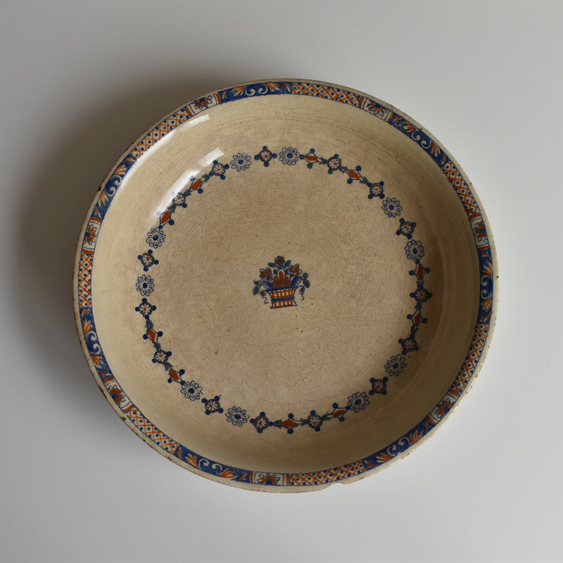 Antique compote dish E. Bourgeois Rouen XVII