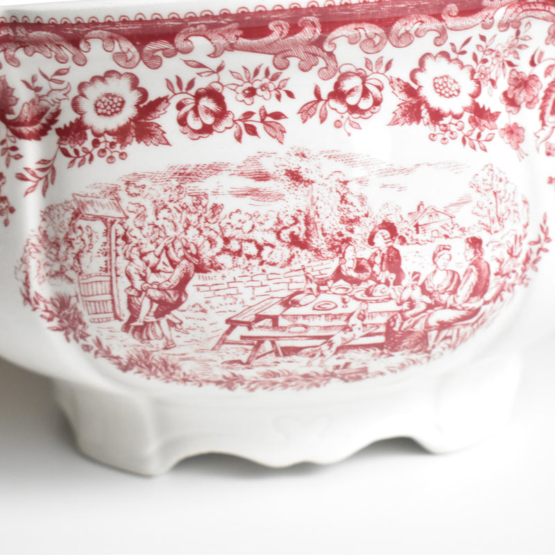 Vintage Soup Tureen, Lunéville Tradition (Red)