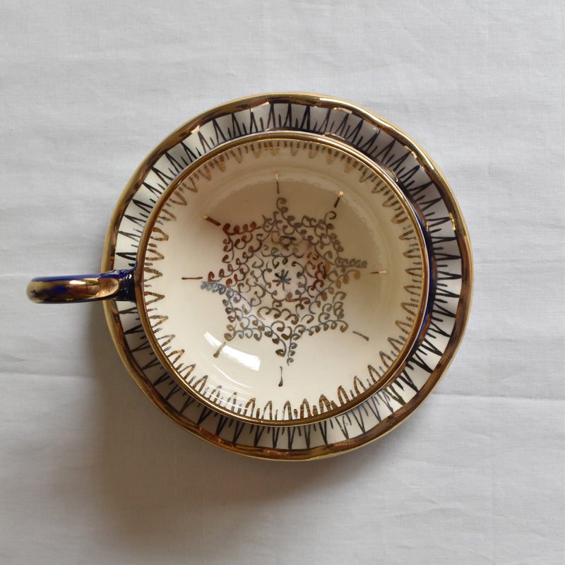 Zika コーヒーカップ＆ソーサー ダークブルー C