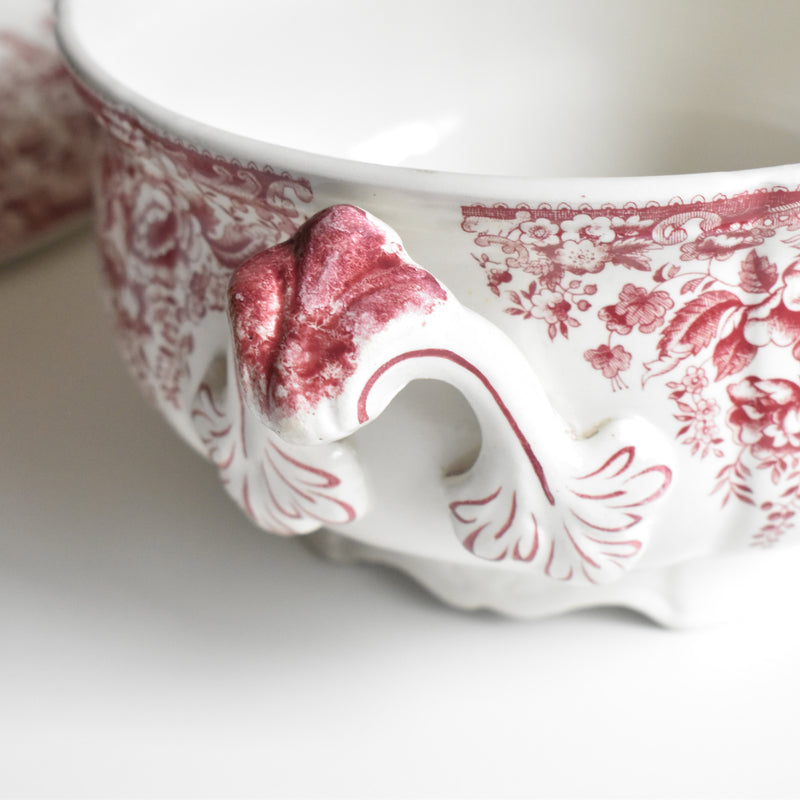 Vintage Soup Tureen, Lunéville Tradition (Red)