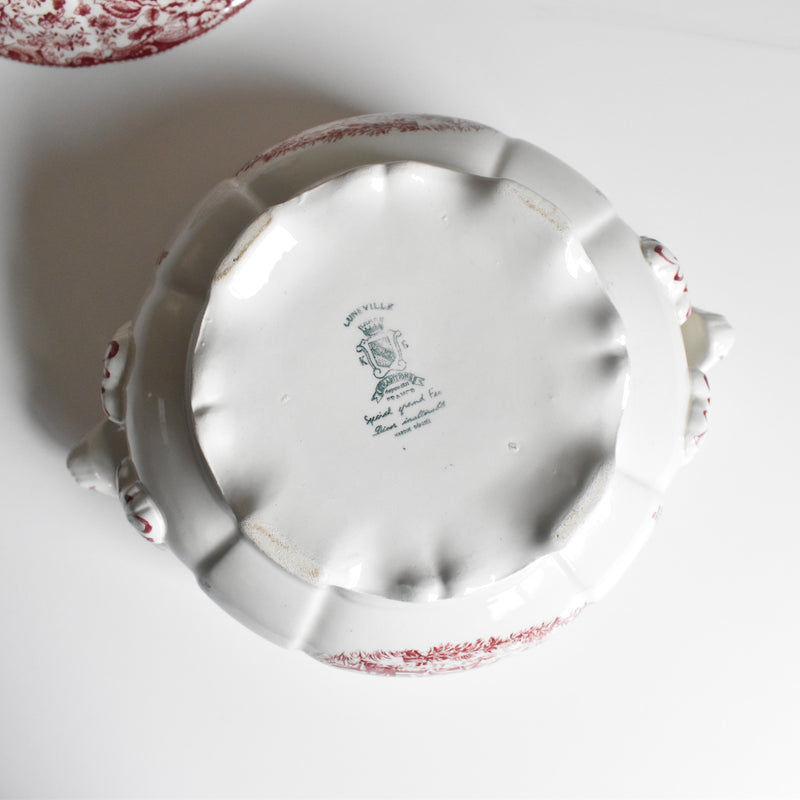 Vintage Soup Tureen, Lunéville Tradition (Red)