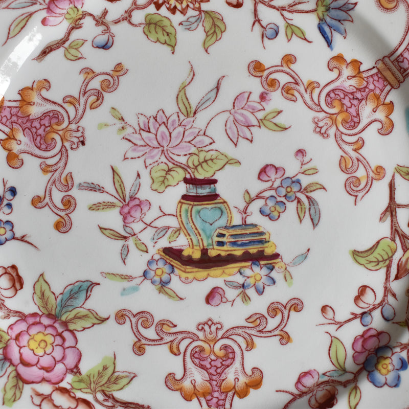 Antique Dessert Plate, Sarreguemines Minton, Pink 235 H