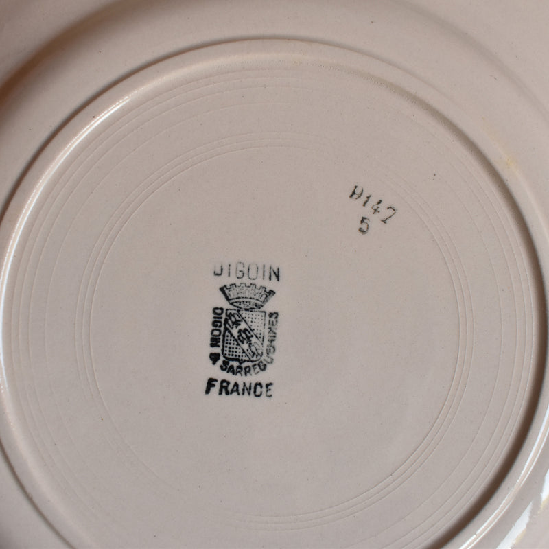 Vintage Plate Digoin & Sarreguemines 9147 Rose E