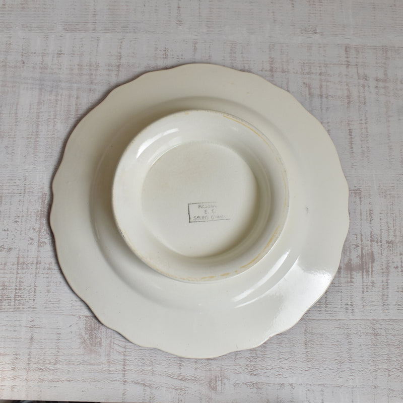 Vintage Plate with Legs - Sarreguemines Messidor