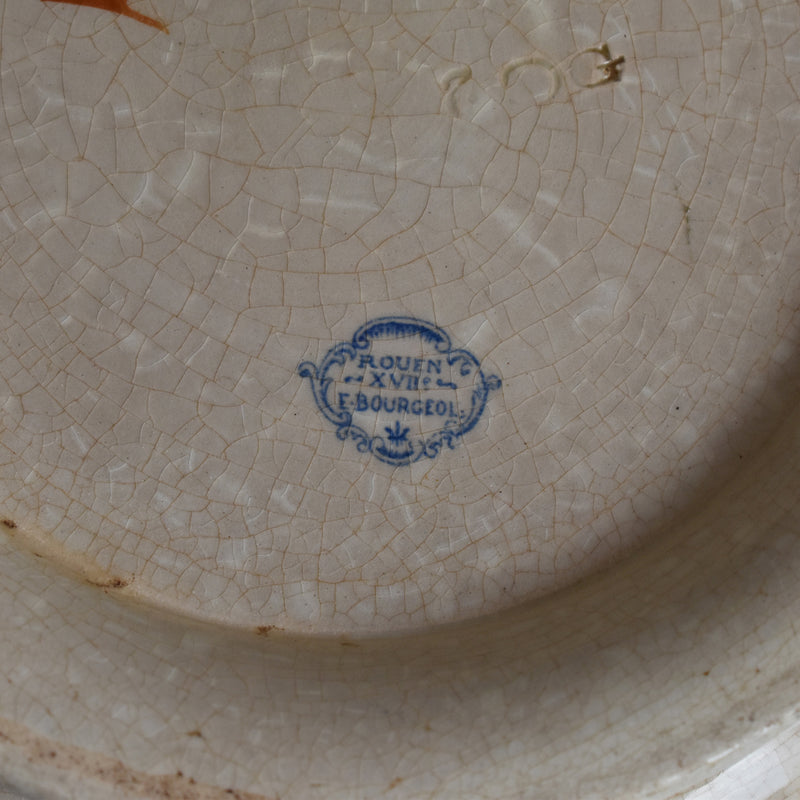 Antique compote dish E. Bourgeois Rouen XVII