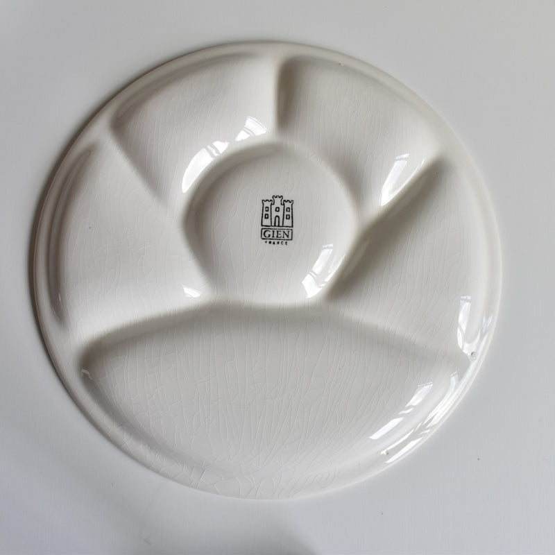 Vintage Fondue Plate, Gien, White, D