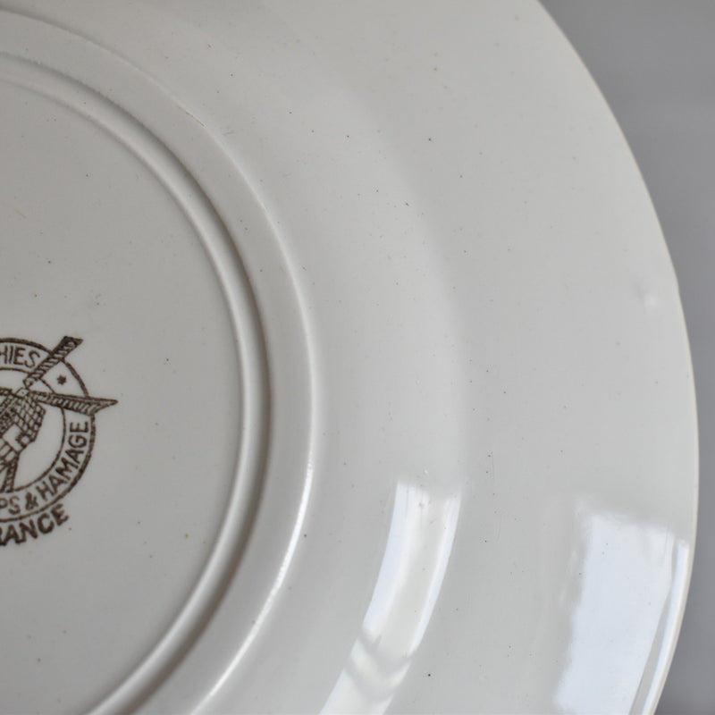 Vintage Plate, Moulin des Loups, Fleur Rouge F