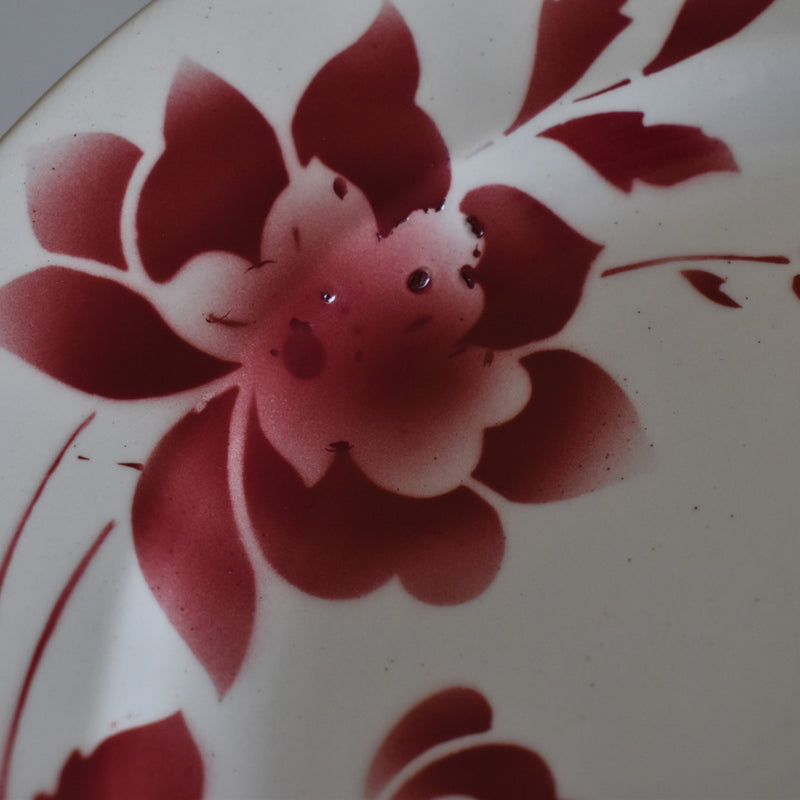 Vintage Plate, Moulin des Loups, Fleur Rouge F