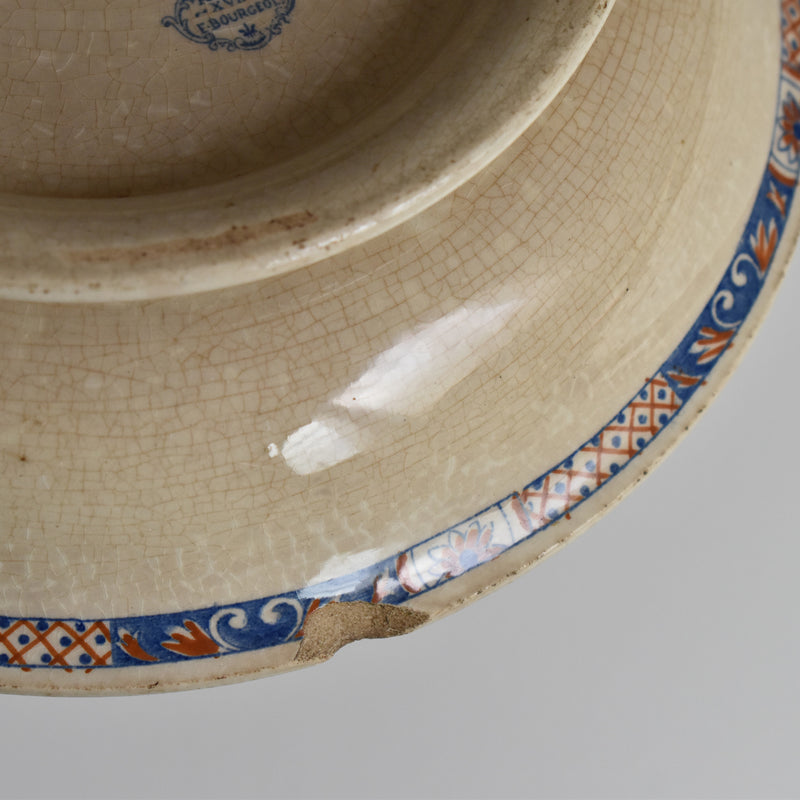 Antique compote dish E. Bourgeois Rouen XVII