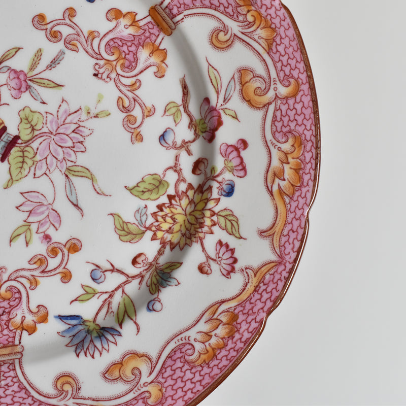 Antique Dessert Plate, Sarreguemines Minton, Pink 235 H