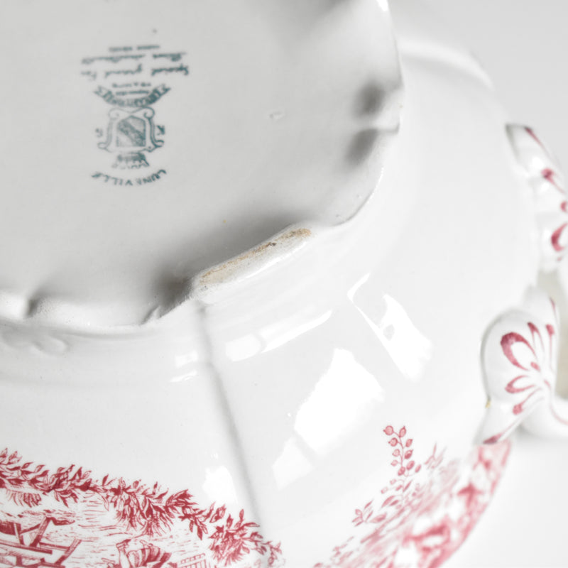 Vintage Soup Tureen, Lunéville Tradition (Red)