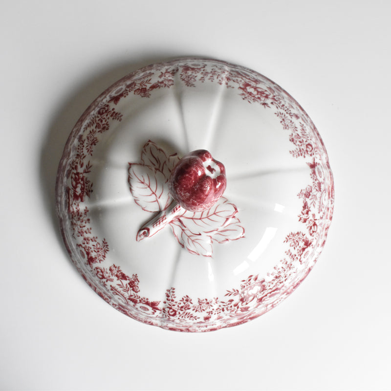 Vintage Soup Tureen, Lunéville Tradition (Red)