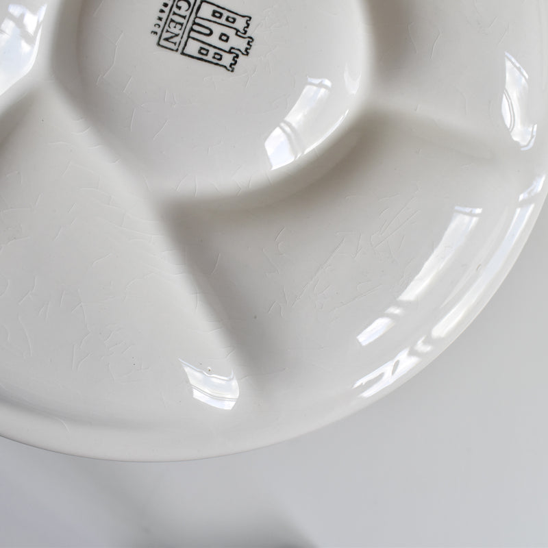 Vintage Fondue Plate, Gien, White, D