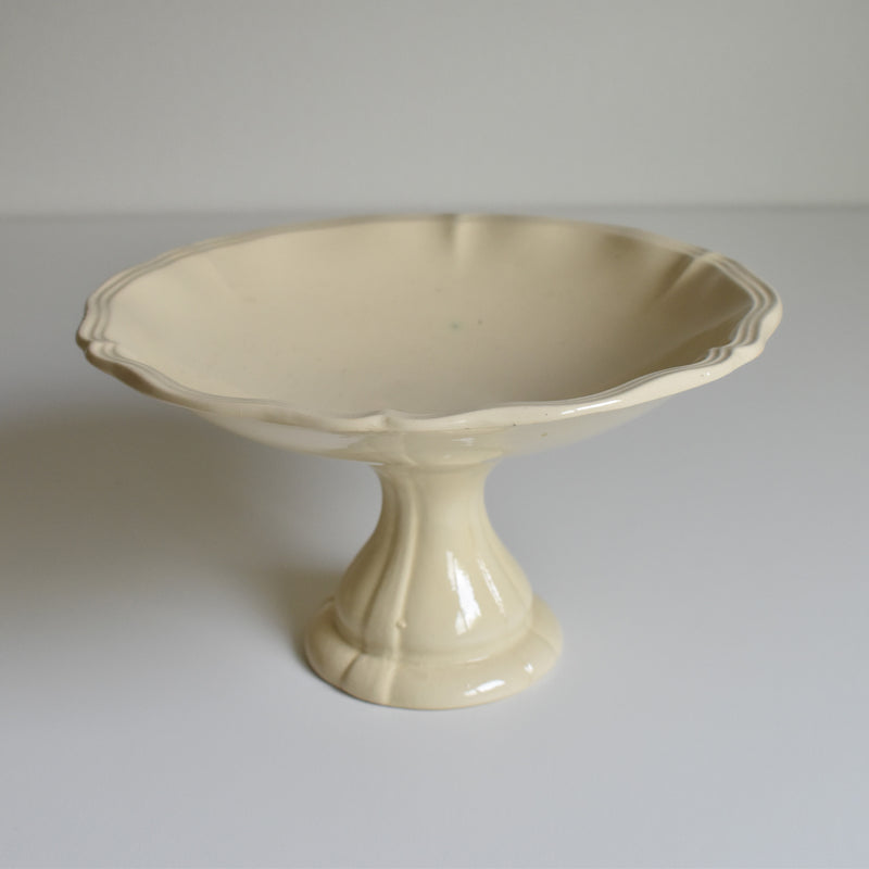 Vintage Compote Dish, Sarreguemines, Floral Rim