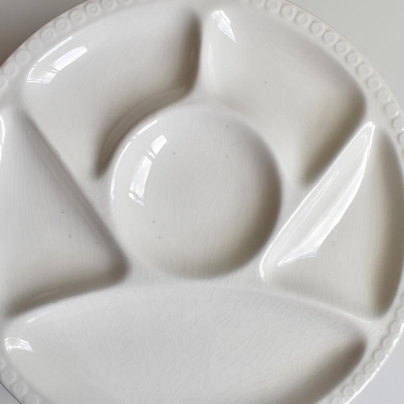 Vintage Fondue Plate, Gien, White, D