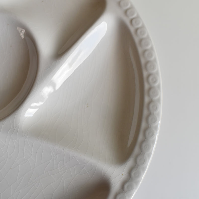 Vintage Fondue Plate, Gien, White, D