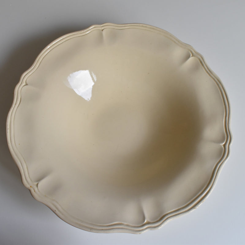 Vintage floral rim salad bowl, unknown kiln