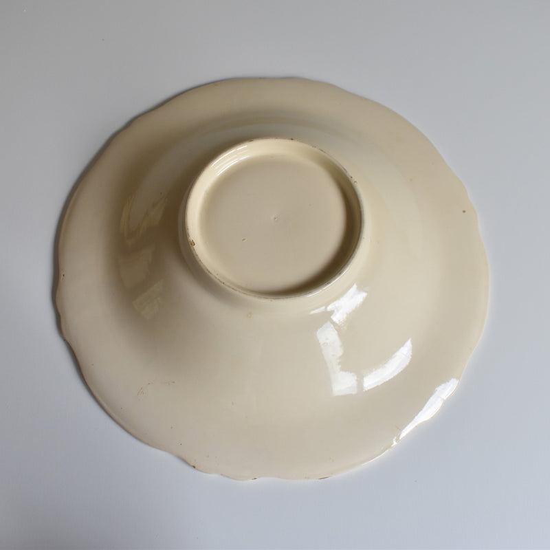 Vintage floral rim salad bowl, unknown kiln
