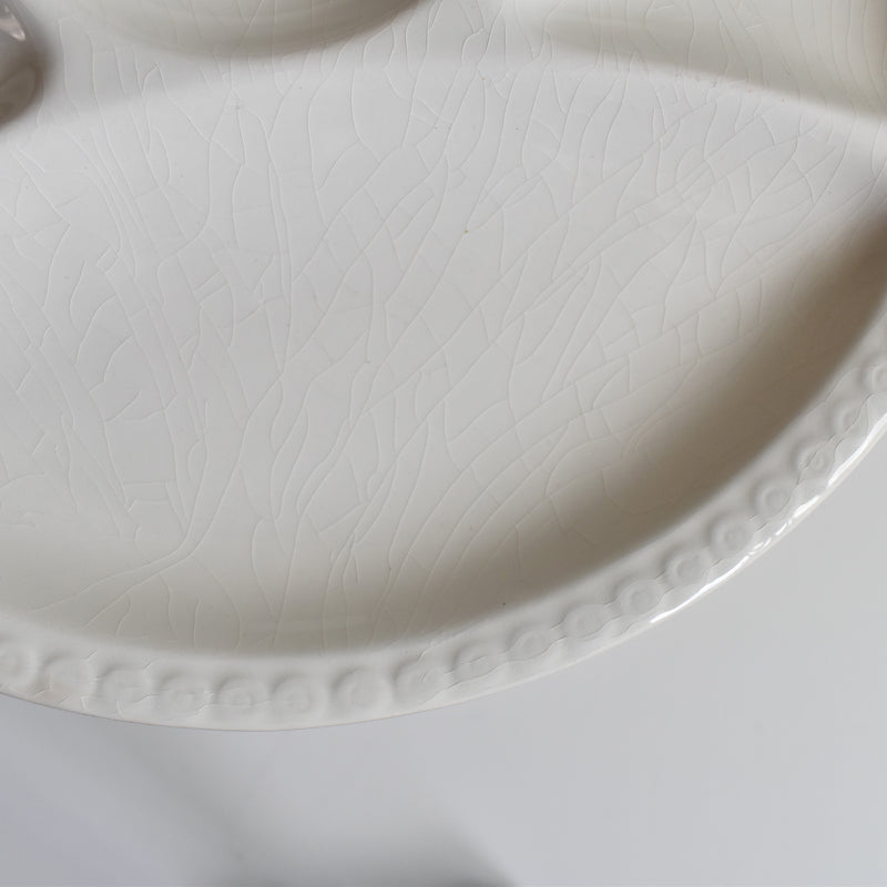 Vintage Fondue Plate, Gien, White, D