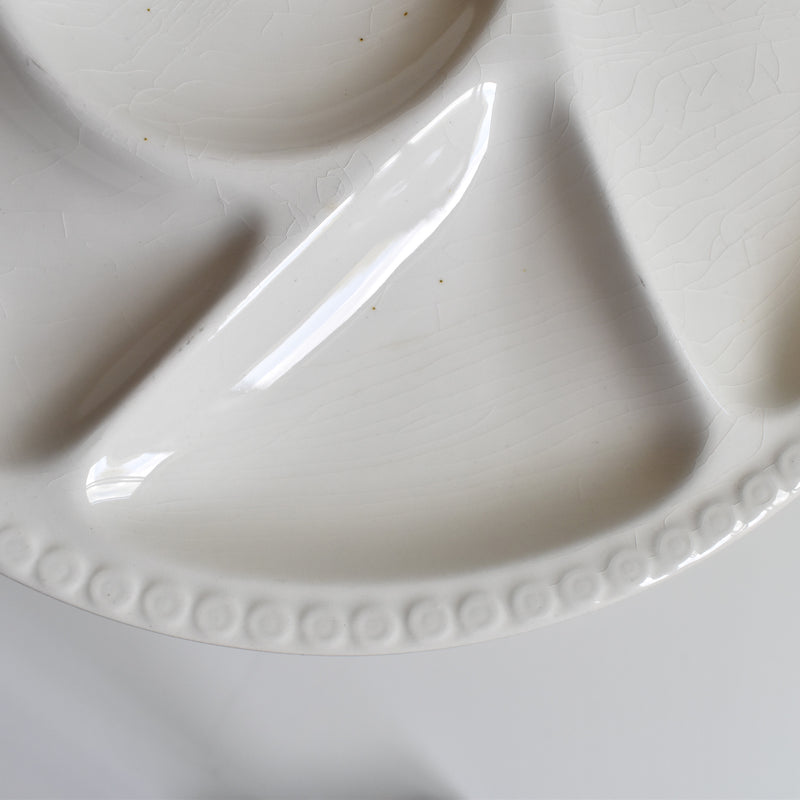 Vintage Fondue Plate, Gien, White, D