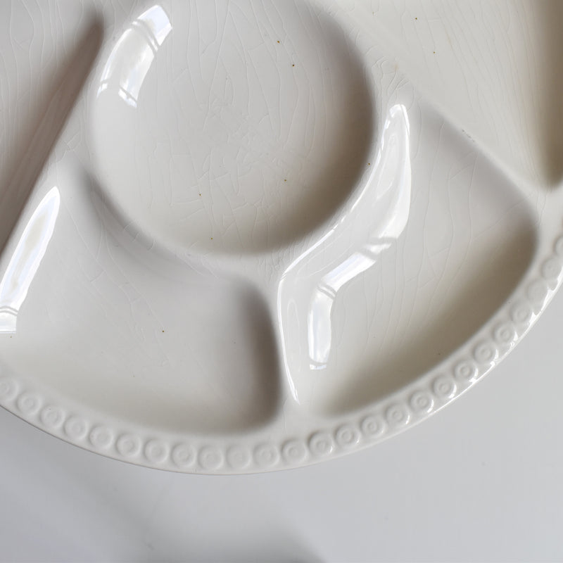 Vintage Fondue Plate, Gien, White, D