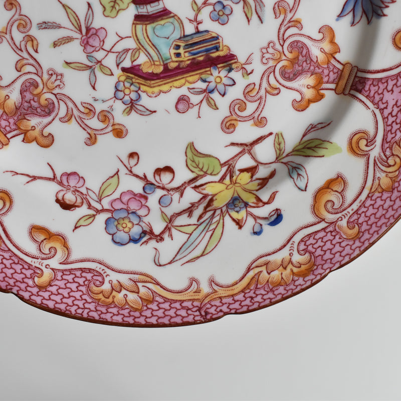 Antique Dessert Plate Sarreguemines Minton Pink 235 I