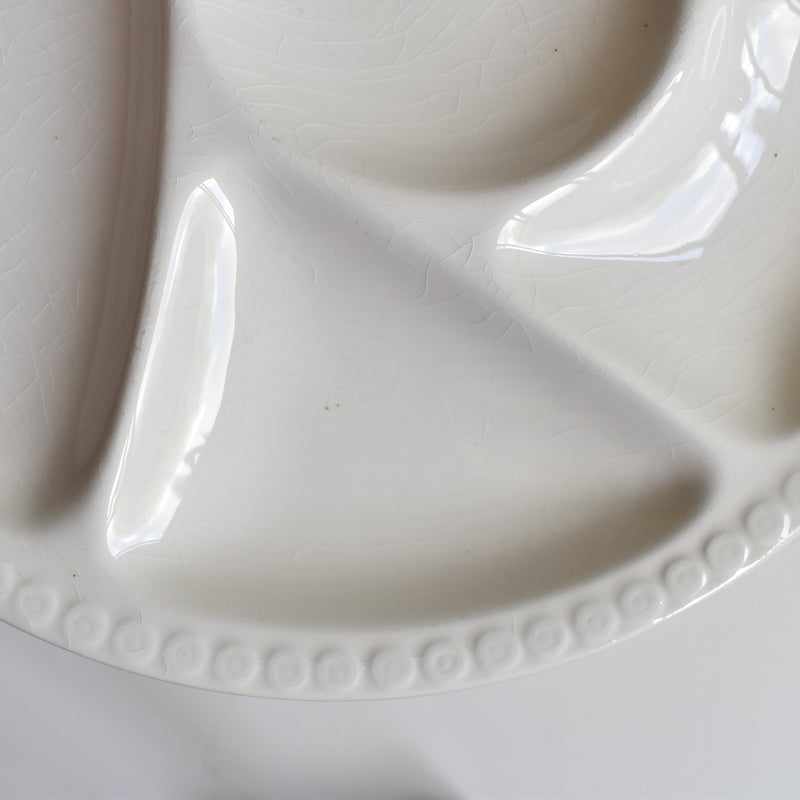 Vintage Fondue Plate, Gien, White, D