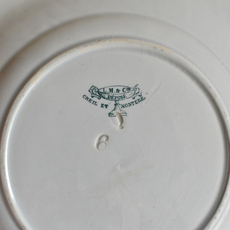 Antique Dessert Plate, Creil et Montereau, Relief E