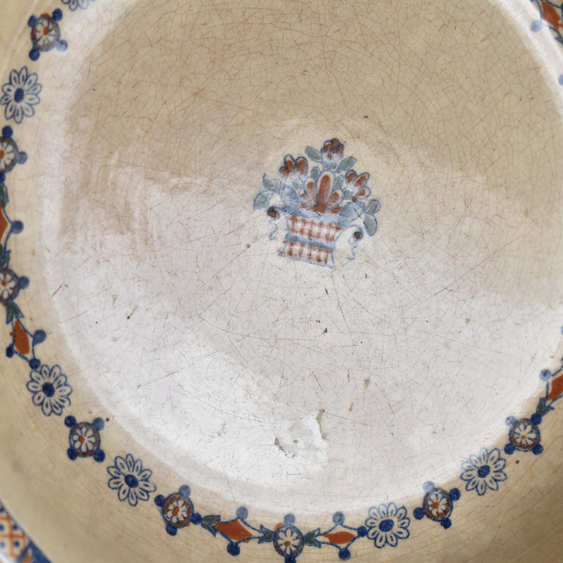 Antique compote dish E. Bourgeois Rouen XVII