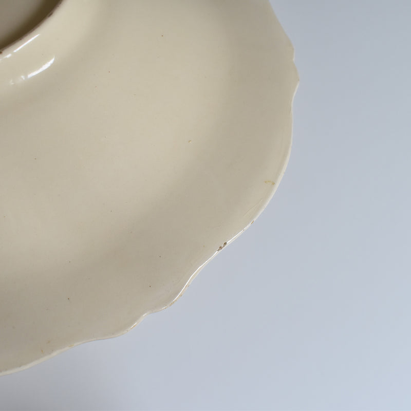 Vintage floral rim salad bowl, unknown kiln