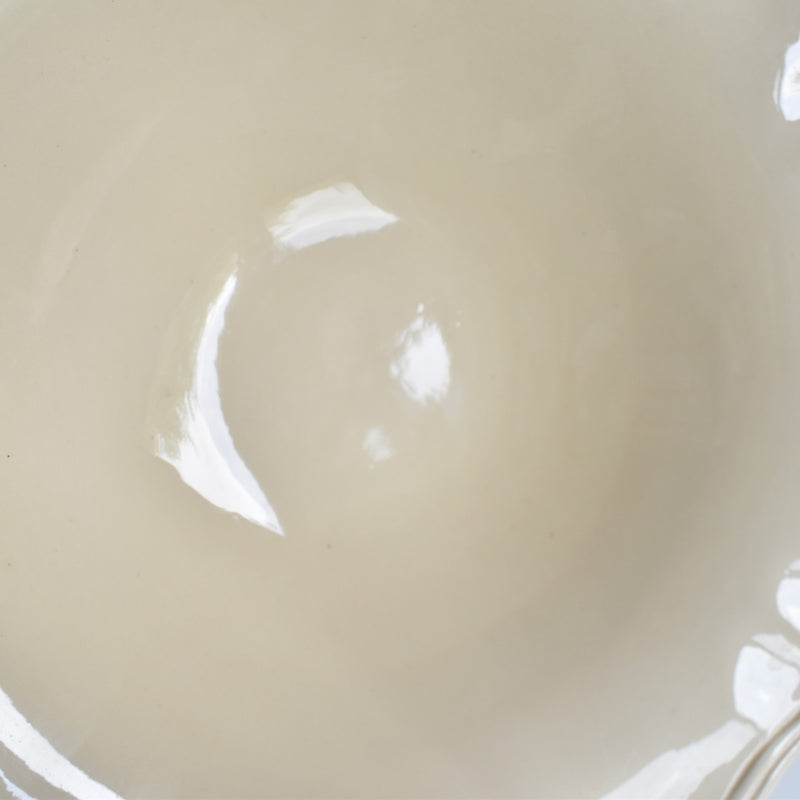 Vintage floral rim salad bowl, unknown kiln