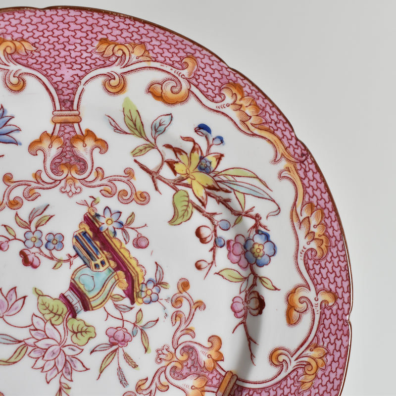 Antique Dessert Plate Sarreguemines Minton Pink 235 I