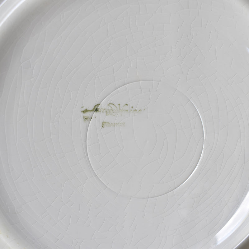 Vintage Fondue Plate Digoin & Sarreguemines White A