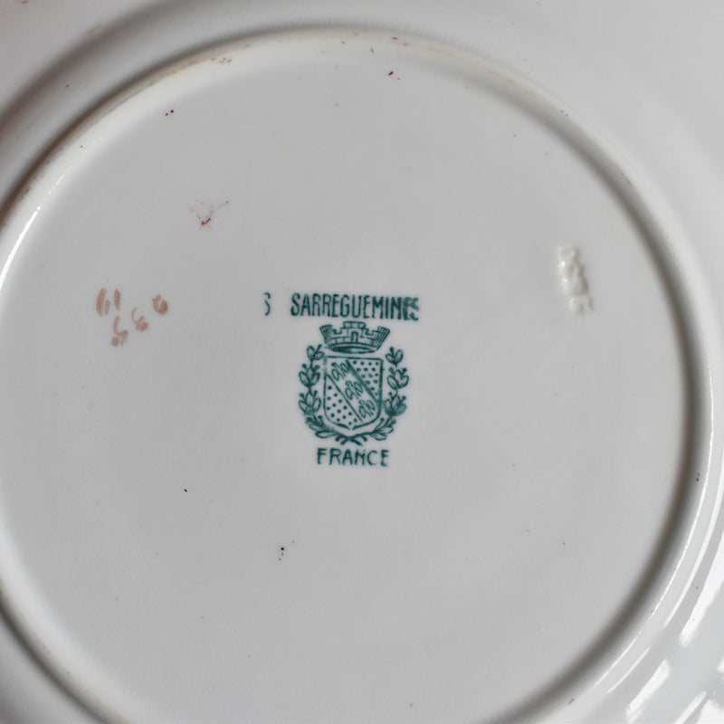 Antique Dessert Plate Sarreguemines Minton Pink 235 J
