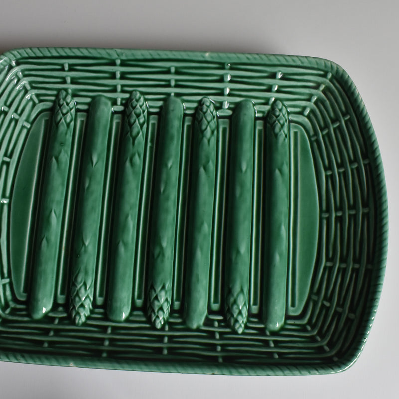 Vintage Barbotine Asparagus Plate