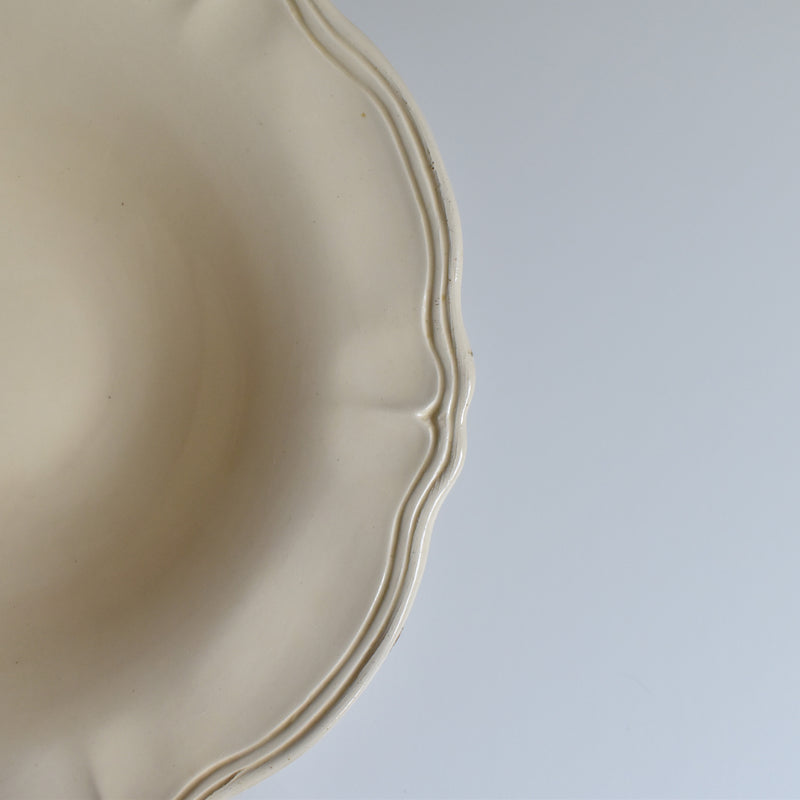 Vintage floral rim salad bowl, unknown kiln