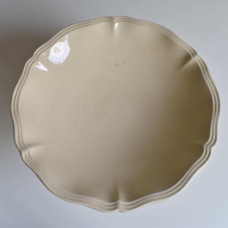 Vintage floral rim salad bowl, unknown kiln
