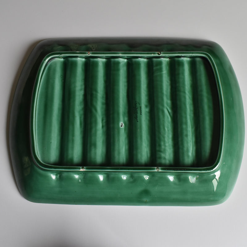 Vintage Barbotine Asparagus Plate