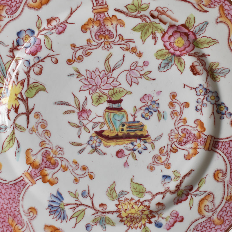 Antique Dessert Plate Sarreguemines Minton Pink 235 J