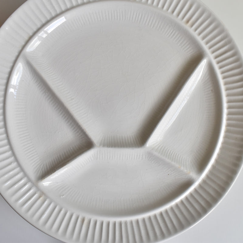 Vintage Fondue Plate Digoin & Sarreguemines White A