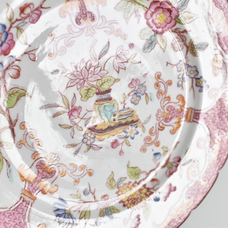 Antique Dessert Plate Sarreguemines Minton Pink 235 J