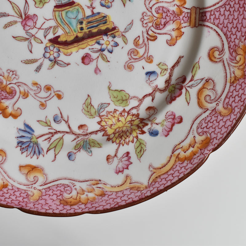 Antique Dessert Plate Sarreguemines Minton Pink 235 J