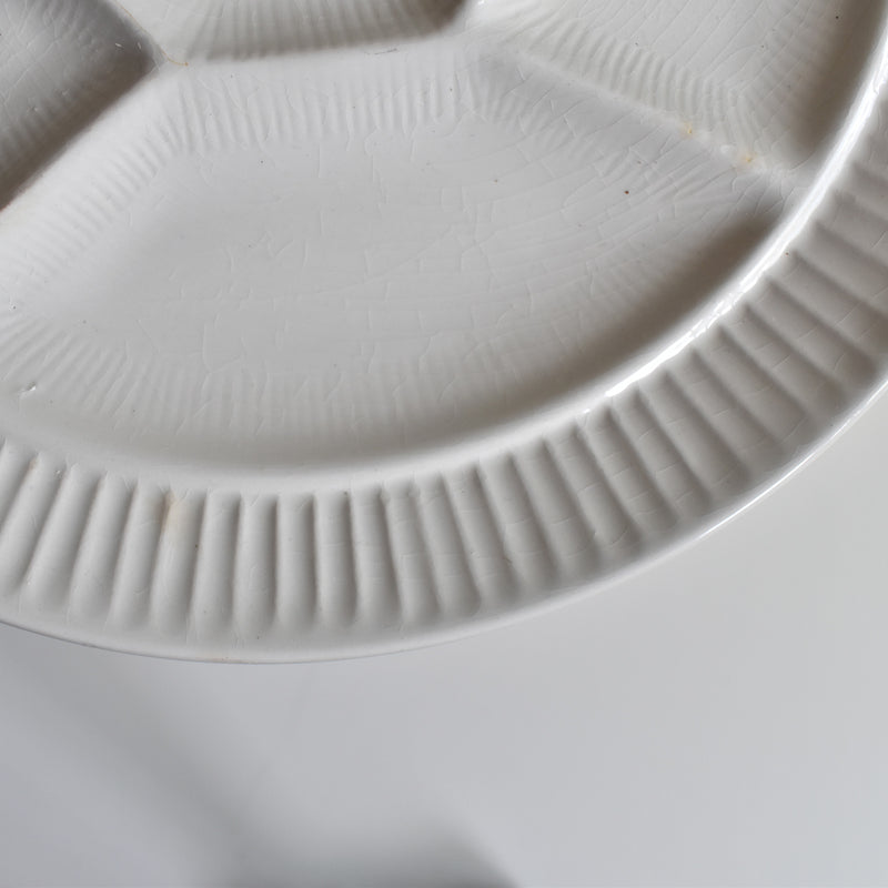 Vintage Fondue Plate Digoin & Sarreguemines White A