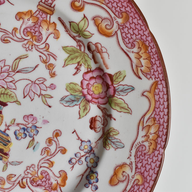 Antique Dessert Plate Sarreguemines Minton Pink 235 J
