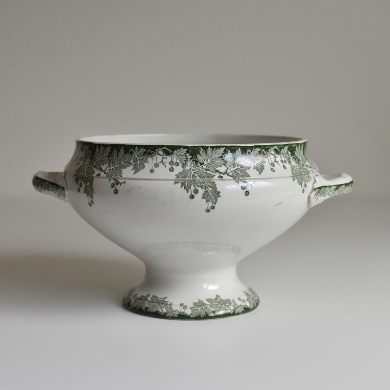 Antique soup tureen without lid, Saint-Amand, Platane